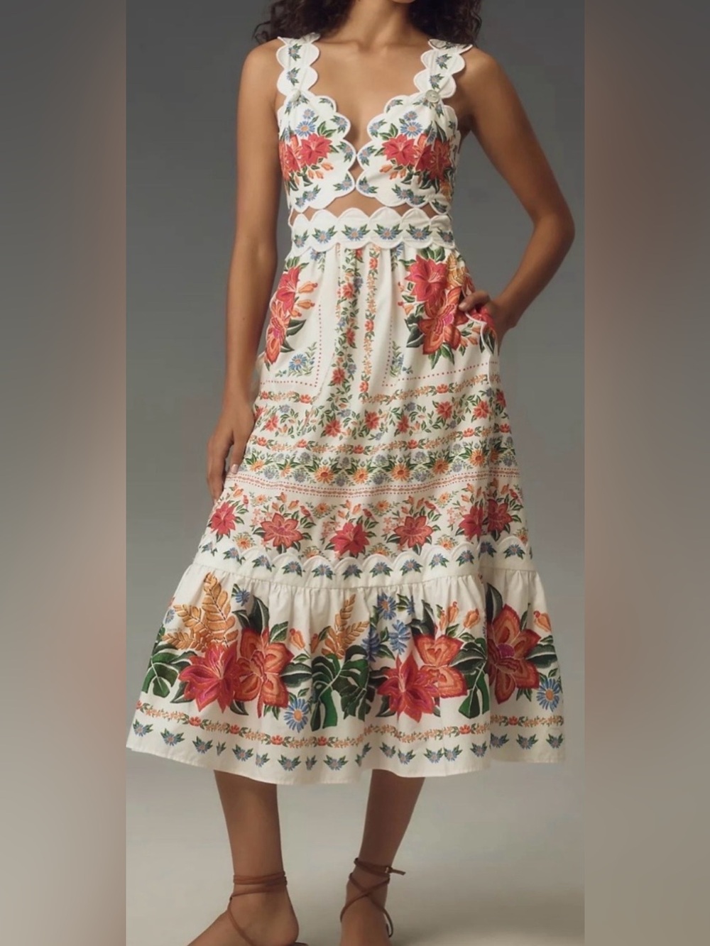FARM Rio Off-White Bloom Garden Maxi Dress - Picture 6 of 15